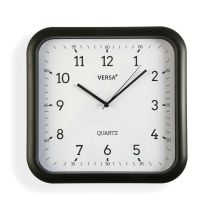 Horloge Murale Versa Noir Plastique Quartz 3,5 X 28,5 X 29,5 Cm