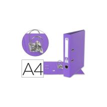Liderpapel Classeur Levier A4 Documenta Carton Rembordé 1,9mm Dos 52mm Rado Métallique Coloris Lilas