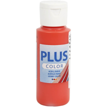 Plus Color Peinture Acrylique Peinture Loisir Rouge Brillant 60ml - Séchage Rapide