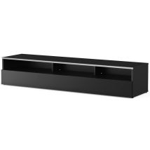Meuble Tv 3 Niches 1 Porte Mélaminé Noir New York 160cm
