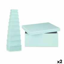 Jeu De Caisses De Rangement Empilables Vert Carton (2 Unités)