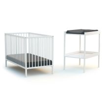 Webaby - Chambre Bébé Lit 60x120 Et Table À Langer En Bois Milo