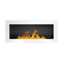 Cheminée Bioéthanol Murale Ou Encastrable Lucca White, L 90 X P 12 X H 40