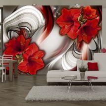 Papier Peint Amaryllis Ballad Of The Red-taille L 250 X H 175 Cm