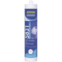 Mastic Sanitaire Silicone Acétique S 831 Coloris Blanc Cartouche De 300 Ml