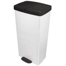 Poubelle De Cuisine Tri Sélectif 70l - Picea - Double Compartiment Vertical - Blanc -