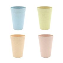 Ensemble De 4 Tasses Biodégradables En Fibre De Blé Multicolores