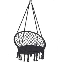 Vounot Fauteuil Suspendu Avec Coussin Rond Noir