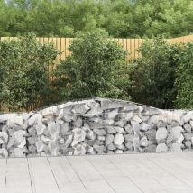 Panier De Gabions Clôture En Gabions Arqué 400x50x60/80 Cm Fer Galvanisé