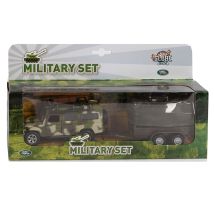 Voiture Jouet Land Rover Avec Remorque Militaire Die Cast 27cm