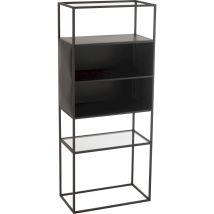 Étagère Métal Et Verre Noir Design Pour Salon Ou Bureau Élégant