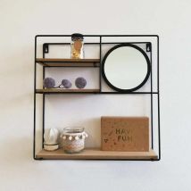 Support Mural Avec Miroir 40x10x40 Cm H&s Collection