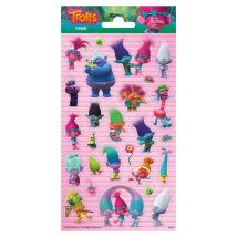 Autocollants Scintillants De Trolls - Feuille De Stickers Colorés