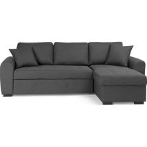 Canapé D'angle Convertible Réversible 4 Places - Tissu Gris - L 244 X P 151 X H 90 - Fabriqué En Ukraine