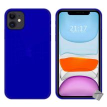 Housse Etui Coque Pochette Silicone Gel Fine Pour Apple Iphone 11 + Verre Trempe - Bleu