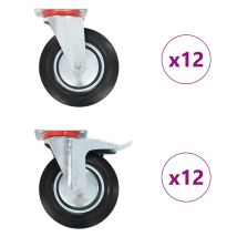24 Pcs Roulettes Pivotantes 200 Mm Vidaxl