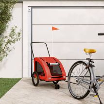 Remorque De Vélo Pour Animaux De Compagnie Orange Et Gris Vidaxl