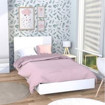 Lit 90x190 Sommier Inclus Cora - Blanc
