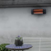 Chauffage Mural De Patio Lugo 2000 W Quartz Gris Sunred