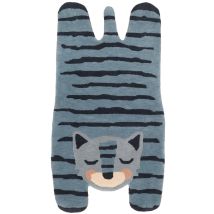 Tapis Enfant Tigre Bleu Par Nattiot