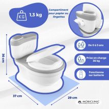 Mobiclinic Toilettes Pour Enfants Mobiclinic Avec Son Cuvette Amovible De 1 À 6 Ans Antidérapant Gris Toikid