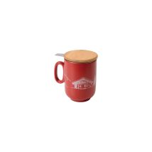 Tisanière Montagne Rouge 45 Cl Tisanière En Céramique Avec Motif Montagne Et Infuseur Intégré. - Table Et Cook
