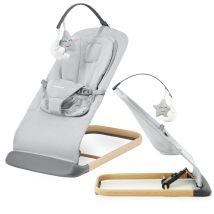 Transat Bébé LILY Chaise À Bascule Réglable 3 Positions 2en1 Design Moderne et Respirant
