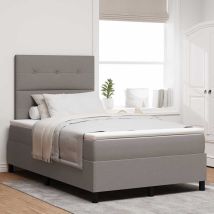 Lit À Ressorts Avec Matelas Avec Led Taupe 120 X 200 Cm Tissu Vidaxl