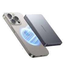 Mini Power Bank Magnétique 10000mah – Recharge Sans Fil - Gris