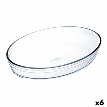 Plat De Four Ô Cuisine Ovale 26,2 X 17,9 X 6,2 Cm Transparent Verre (6 Unités)