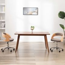 Chaises Pivotantes À Manger Lot De 2 Taupe Bois Courbé Et Tissu Vidaxl