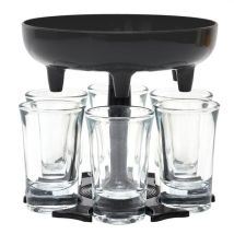 Distributeur De 6 Verres À Shooter - Mister Gadget - Noir Et Transparent