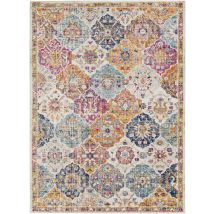 Ines - Tapis Vintage Multicolore, Safran, Orange Et Bleu - 160x220cm