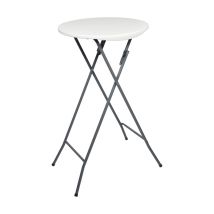 Mange Debout Pliant - Hauteur 110cm - Table Haute Pliable Diamètre 60cm - Plateau Résine Structure Acier Laquée