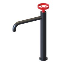Robinet De Lavabo Mitigeur K2o Chillout Delta Alto 23x6,7x37cm Noir Rouge Flexible, Aérateur, Mécanisme À Cartouche Cér