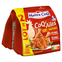 Maitre Coq - Manchons De Poulet Coq'ailes Nature Maitre Coq - Les 2 Sachets De 250 G