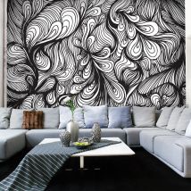 Papier Peint Noir Et Blanc Style Rétro-taille L 400 X H 309 Cm