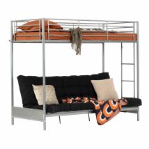 Lit Superposé, Canapé Convertible, Cadre En Métal Blanc, Sans Matelas
