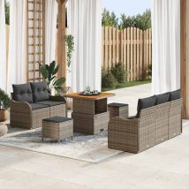 Ensemble De Canapé De Jardin Avec Coussin 8 Pcs Gris Polyrotin Vidaxl