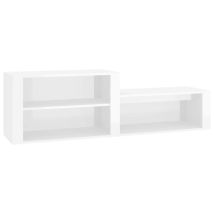 Meuble À Chaussures Armoire À Chaussure Blanc Brillant 150x35x45 Cm Bois Ingénierie