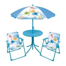 Fun House Ma Petite Carapace Salon De Jardin Tortues Pour Enfant Avec Une Table, Deux Chaises Et Un Parasol