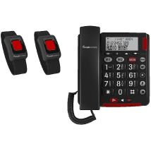 Amplicomms Bigtel 50 Alarm Plus Téléphone Filaire Fonction D'appel D'urgence Gris Foncé