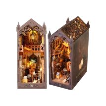 Kit Book Nook Diy Bibliothèque Magique En Bois Marron 11 X 18 X 26 Cm Nook Land