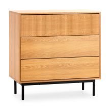 Commode Florida 3 Tiroirs Effet Chêne