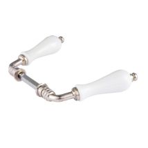 Béquilles Double Poire Porcelaine Limoges Blanc Nickel 7 Mm
