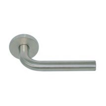 Paire Béquilles Inox 304 1 Coude C7 Sur Rosace Balsac - Ressort Rappel Ép.38/50 Mm - 170