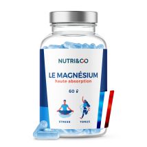 Magnésium Bisglycinate Malate et Liposome + Vitamine B6 - Fatigue & Stress - 60 Gélules - Nutri&Co