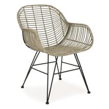 Fauteuil Rikel – Acier & Fibre Naturelle Tressée