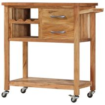 Chariot De Cuisine 80x45x91 Cm Bois D'acacia Massif Vidaxl
