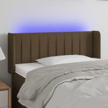 Tête De Lit À Led Marron Foncé 93x16x78/88 Cm Tissu Vidaxl